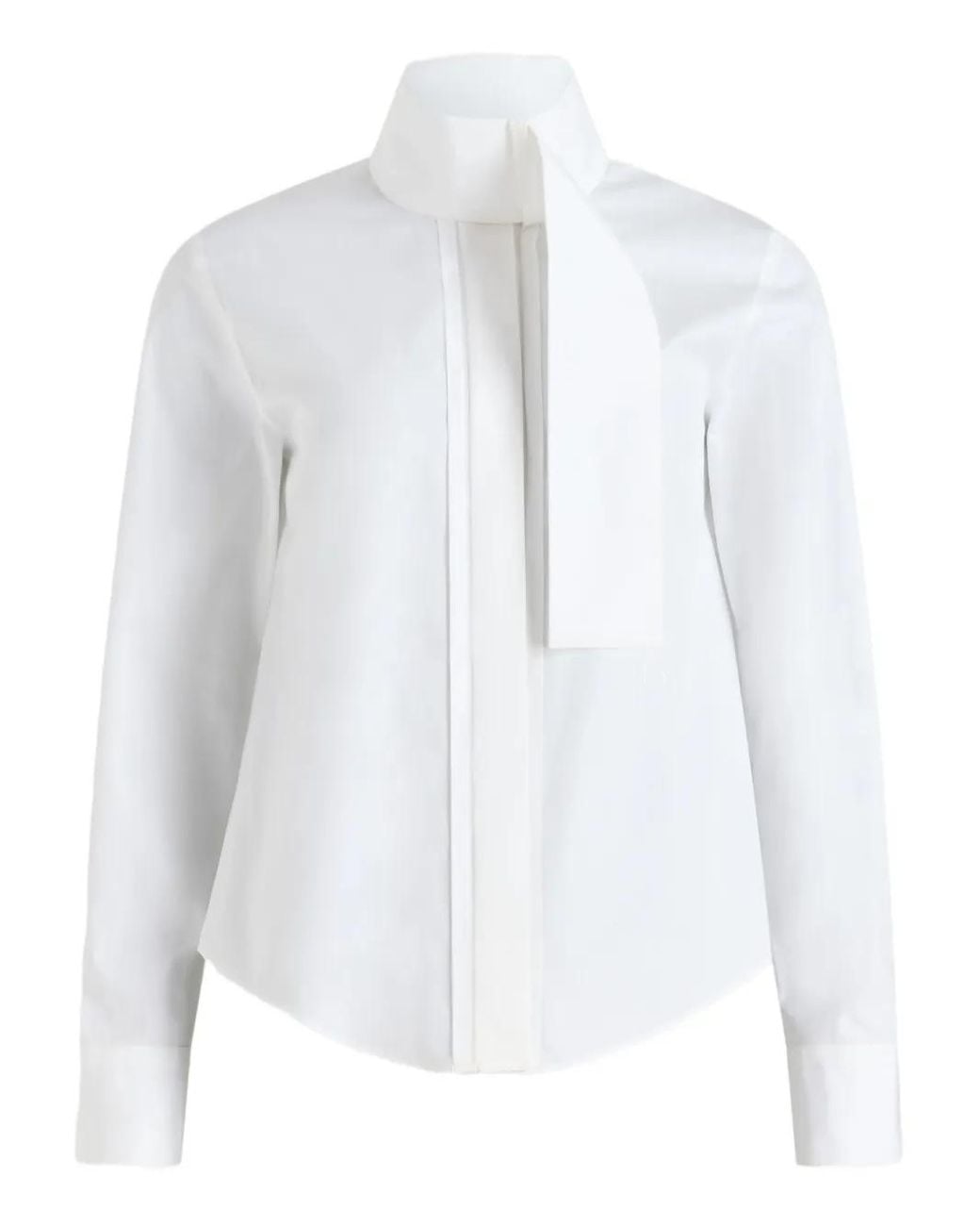 Patou White Ascot Collar Blouse