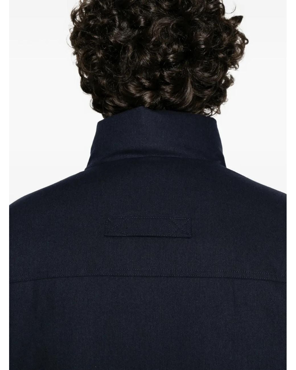 Canada Goose Blue Riverside Logo-Patch Padded Coat for men
