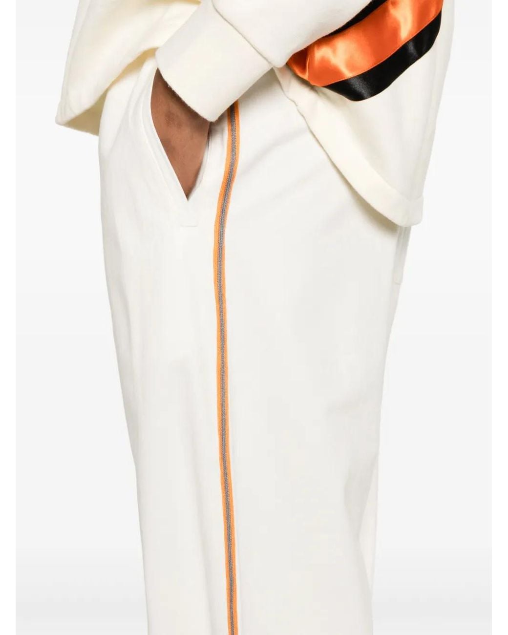 Bode White Baseball Trousers for men