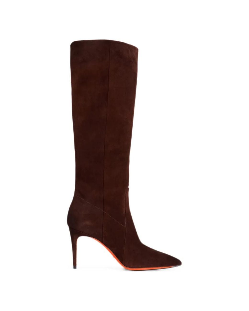 Santoni Brown Pointed-Toe Suede Boots