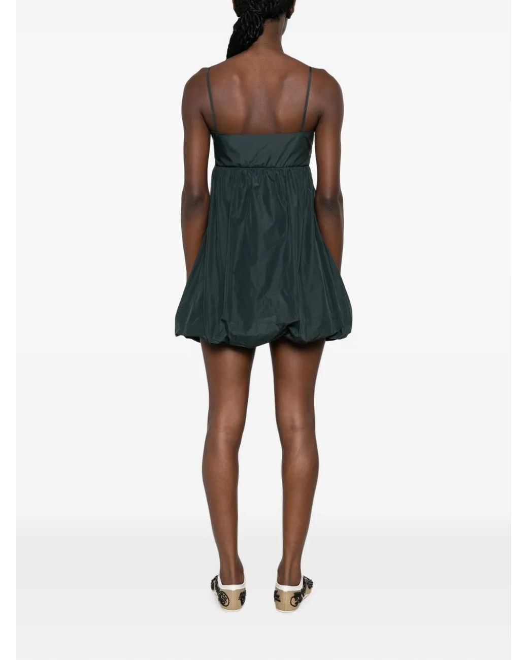 Marella Black Alamaro Gathered Bubble-Hem Mini Dress