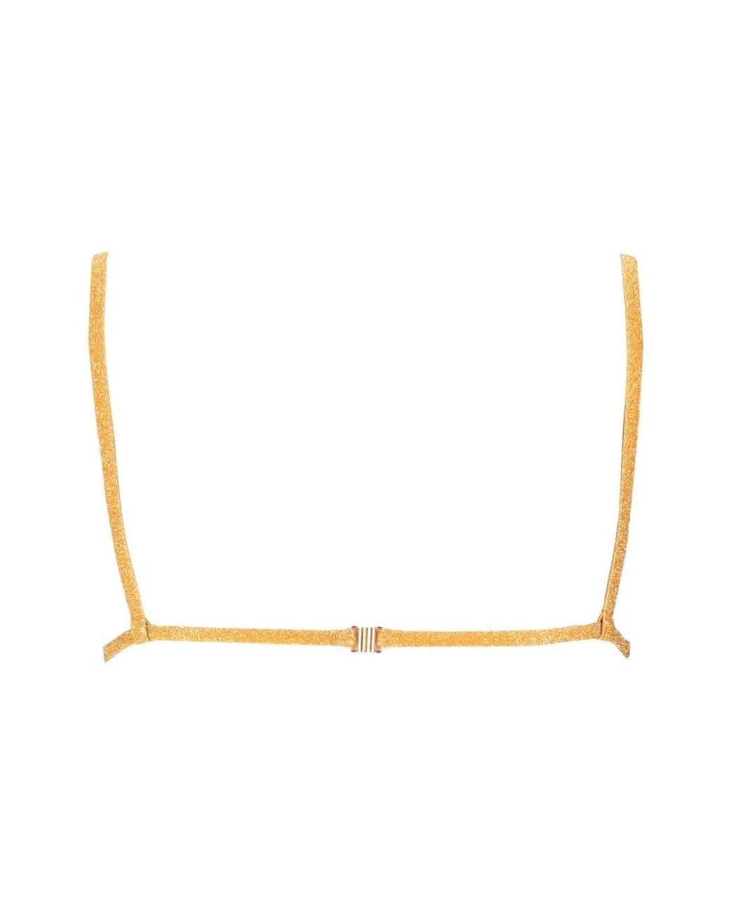 Laura Urbinati Yellow Soutien-Gorge À Effet Métallisé Et Bonnets Triangulaires