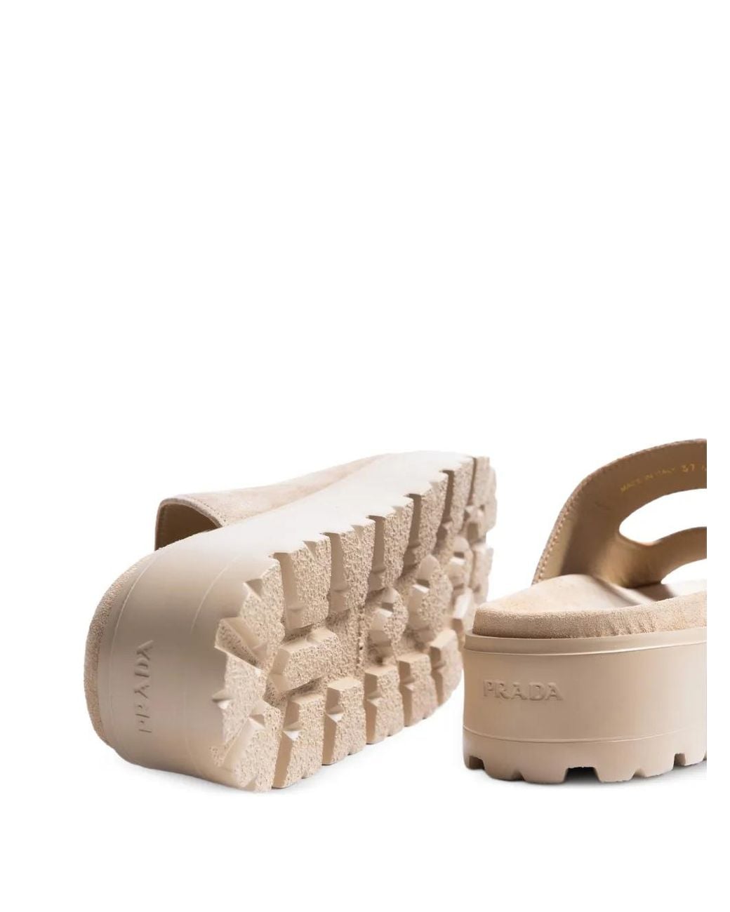 Prada Brown Buckle-Fastening Leather Sandals