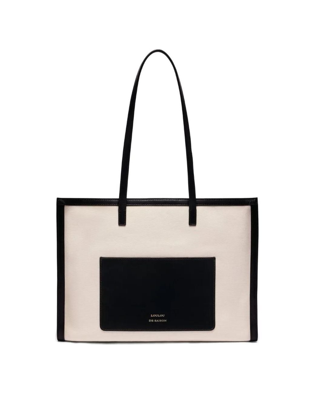 Loulou de Saison White Leather Trim Patch Pocket Shoulder Bag