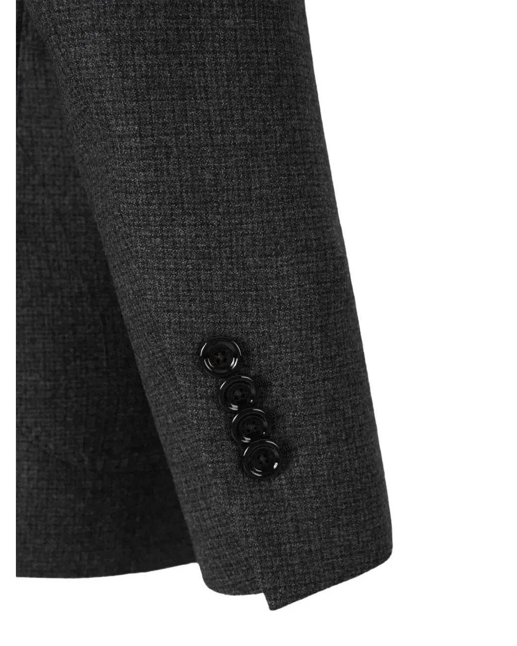 Lardini Black Flower-Patch Single-Breasted Blazer for men