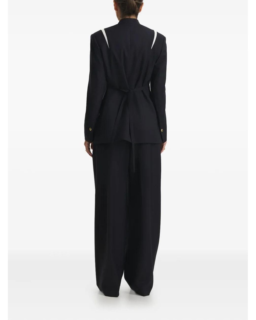 CuAnna Black Double-Breasted Fitted Jacket