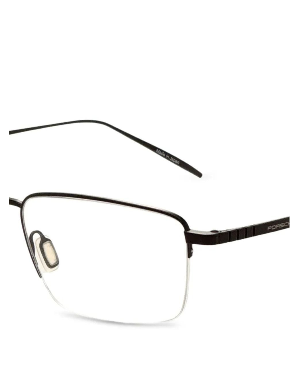 Porsche Design White Lunettes De Vue À Monture Rectangulaire for men
