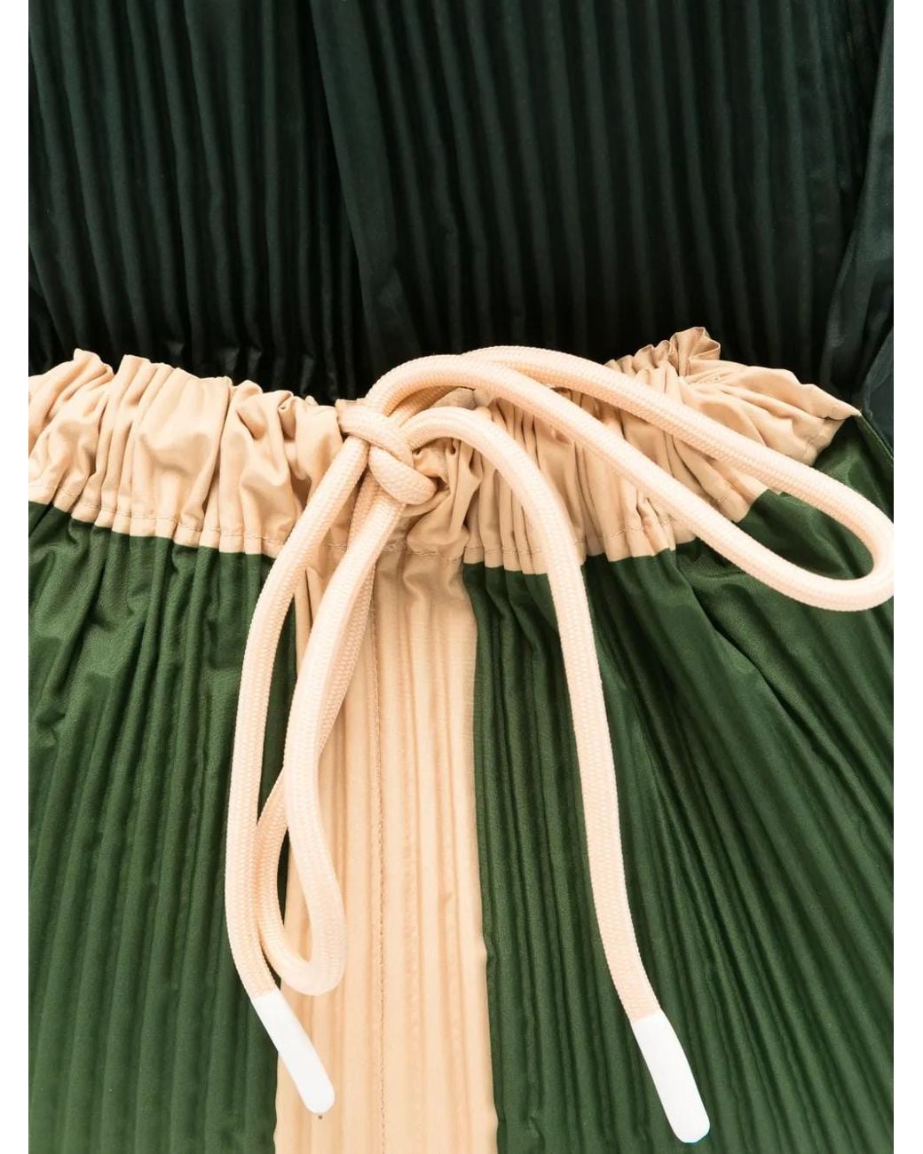 MULTITUDES BAGS Green Cini Plissé-Effect Drawstring Backpack