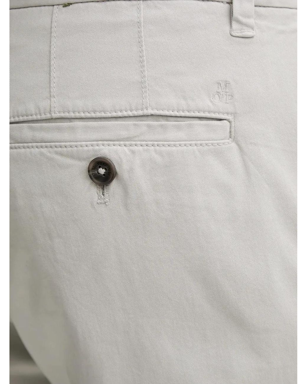 Marc O' Polo White Logo-Embroidered Chino Trousers for men