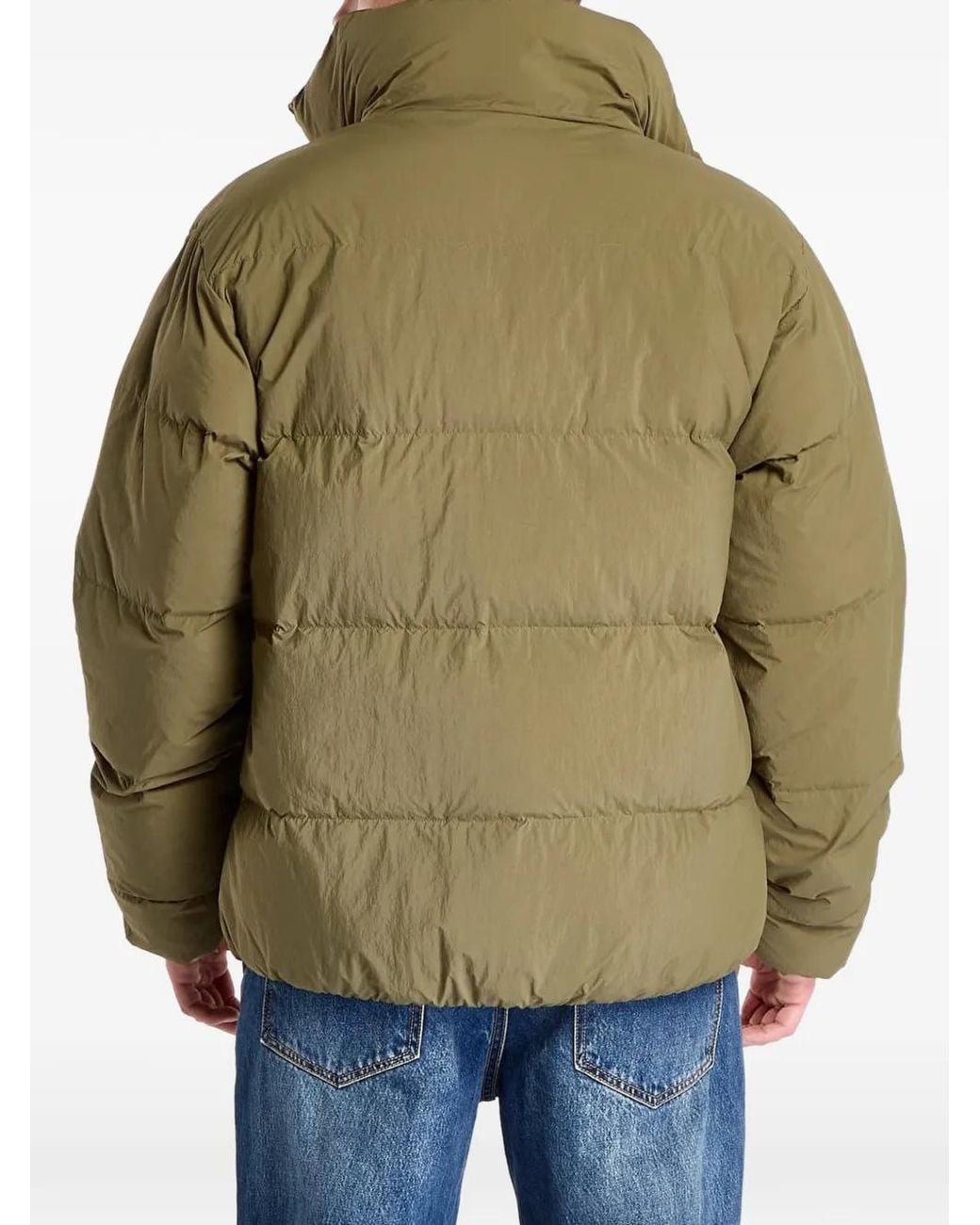 Adidas Green Padded Logo-Embroidered Jacket for men