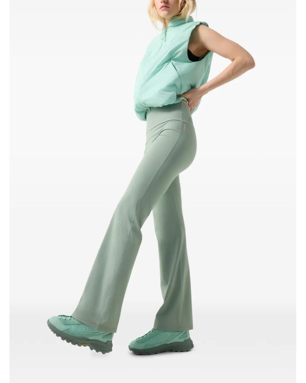 Bogner Fire + Ice Green Lathi Flared-Leg Leggings