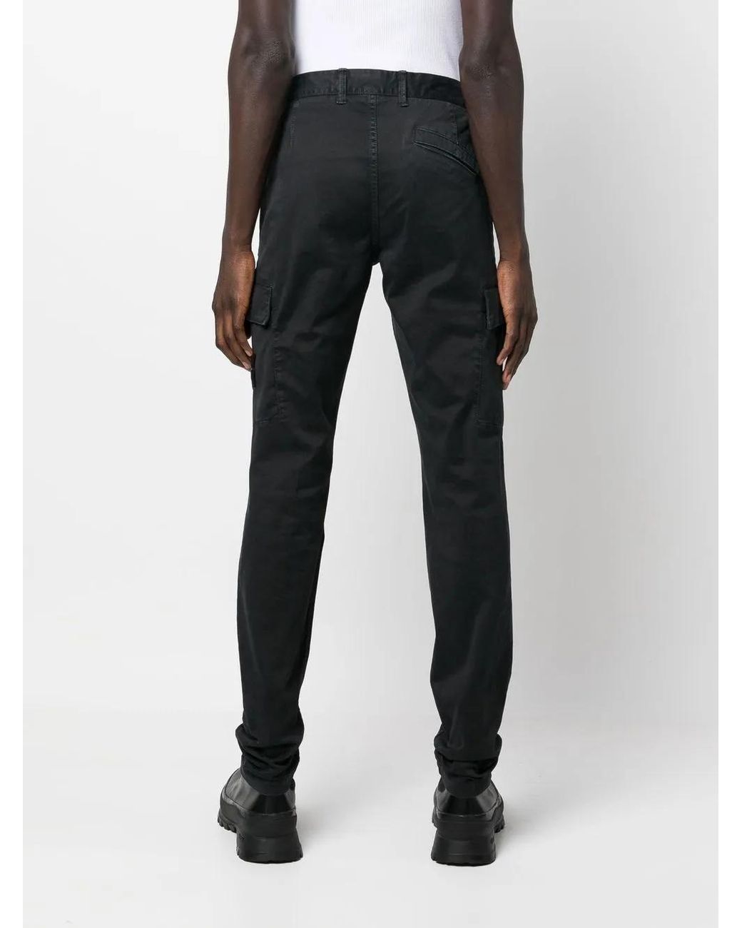 Stone Island Blue Compass-Patch Cargo Trousers for men