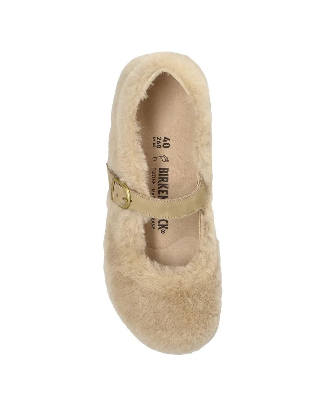 Birkenstock White Santa Clarita Shearling-Finish Ballet Flats