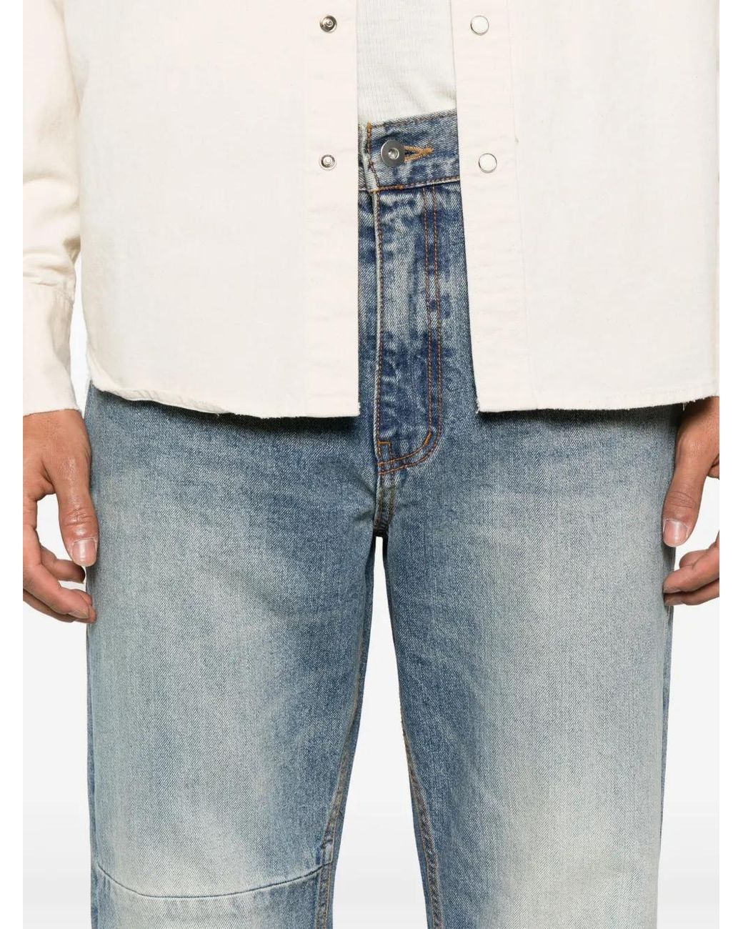 TONYWACK Blue Straight-Leg Jeans for men