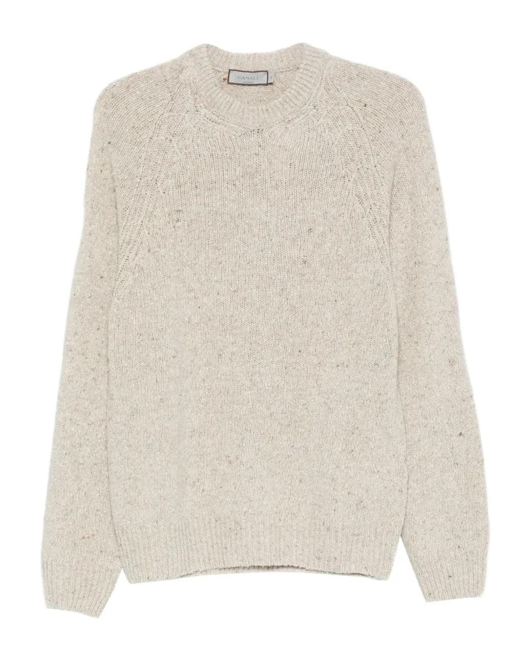 Canali Natural Speckled Crew-Neck Sweater for men