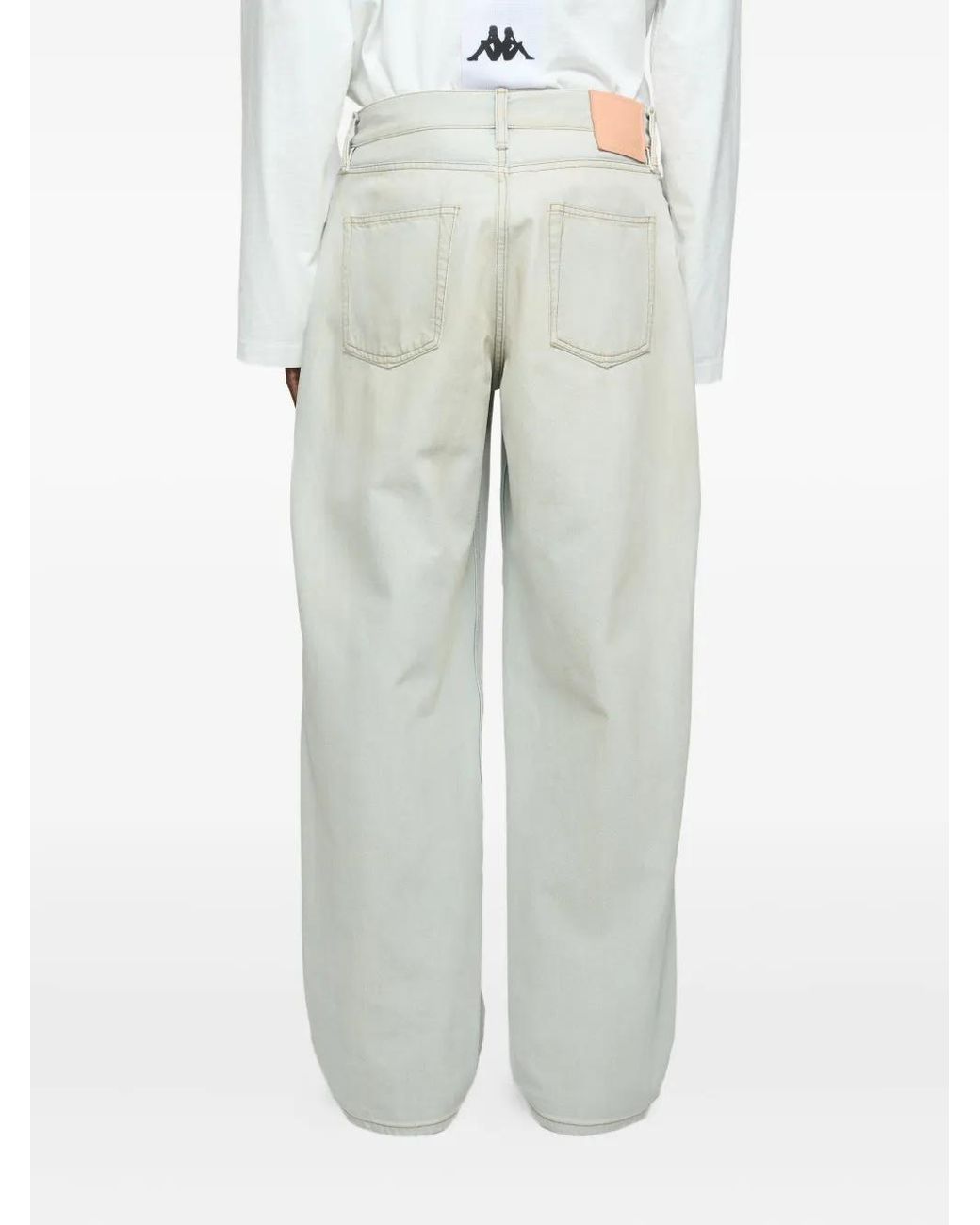 Acne White X Kappa Straight-Leg Jeans for men