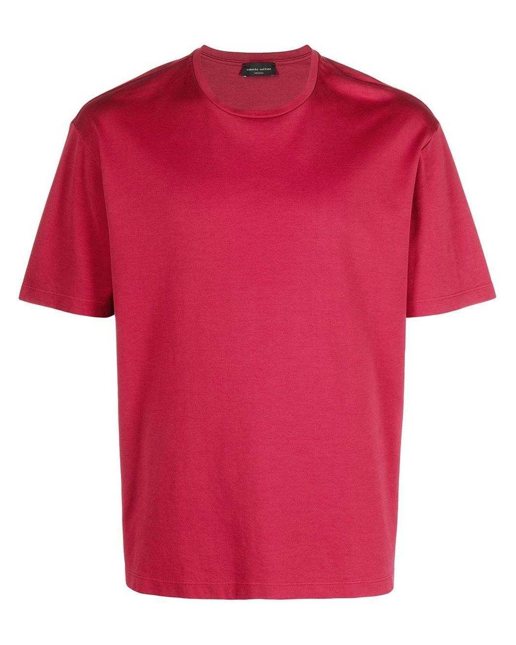 Roberto Collina Short-sleeved Cotton T-shirt in Red for Men - Lyst