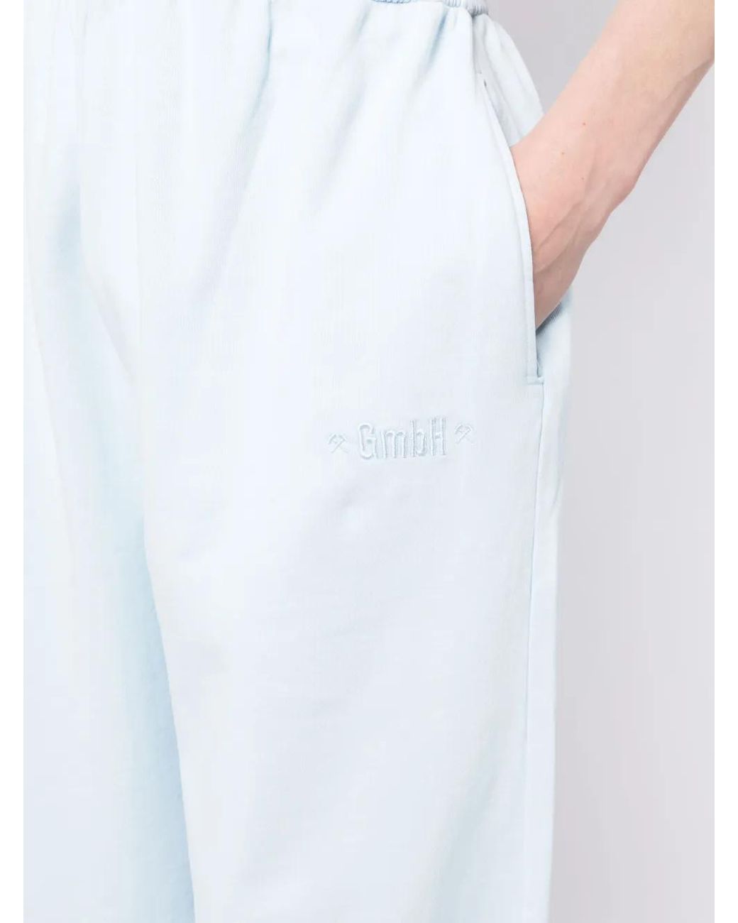 GmbH Blue Ahmed Logo-Embroidered Track Pants for men