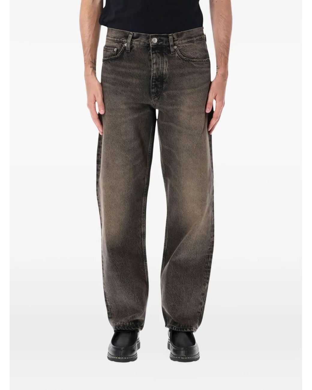 sunflower Black Faded Straight-Leg Jeans for men