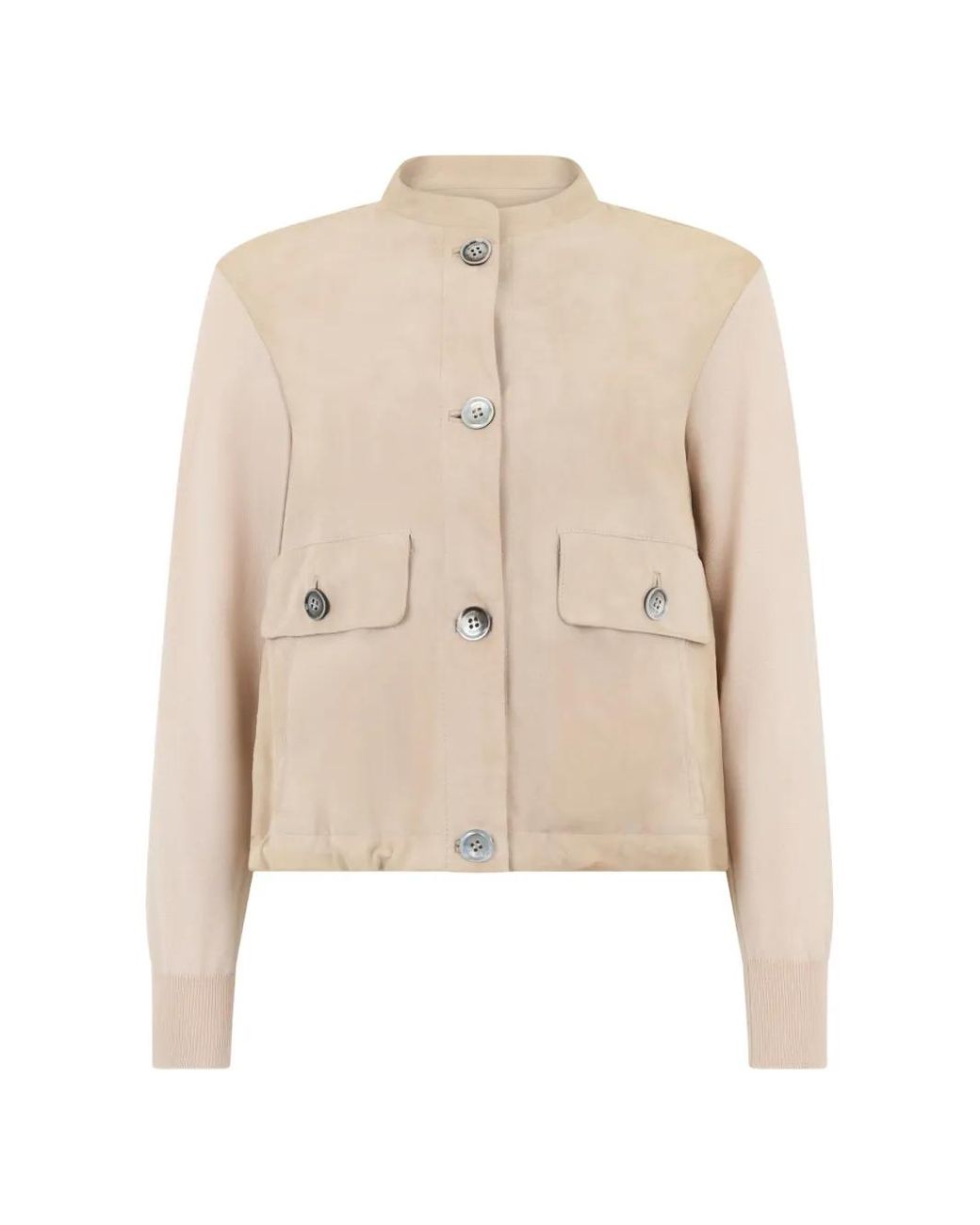 Moorer Natural Button Suede Jacket