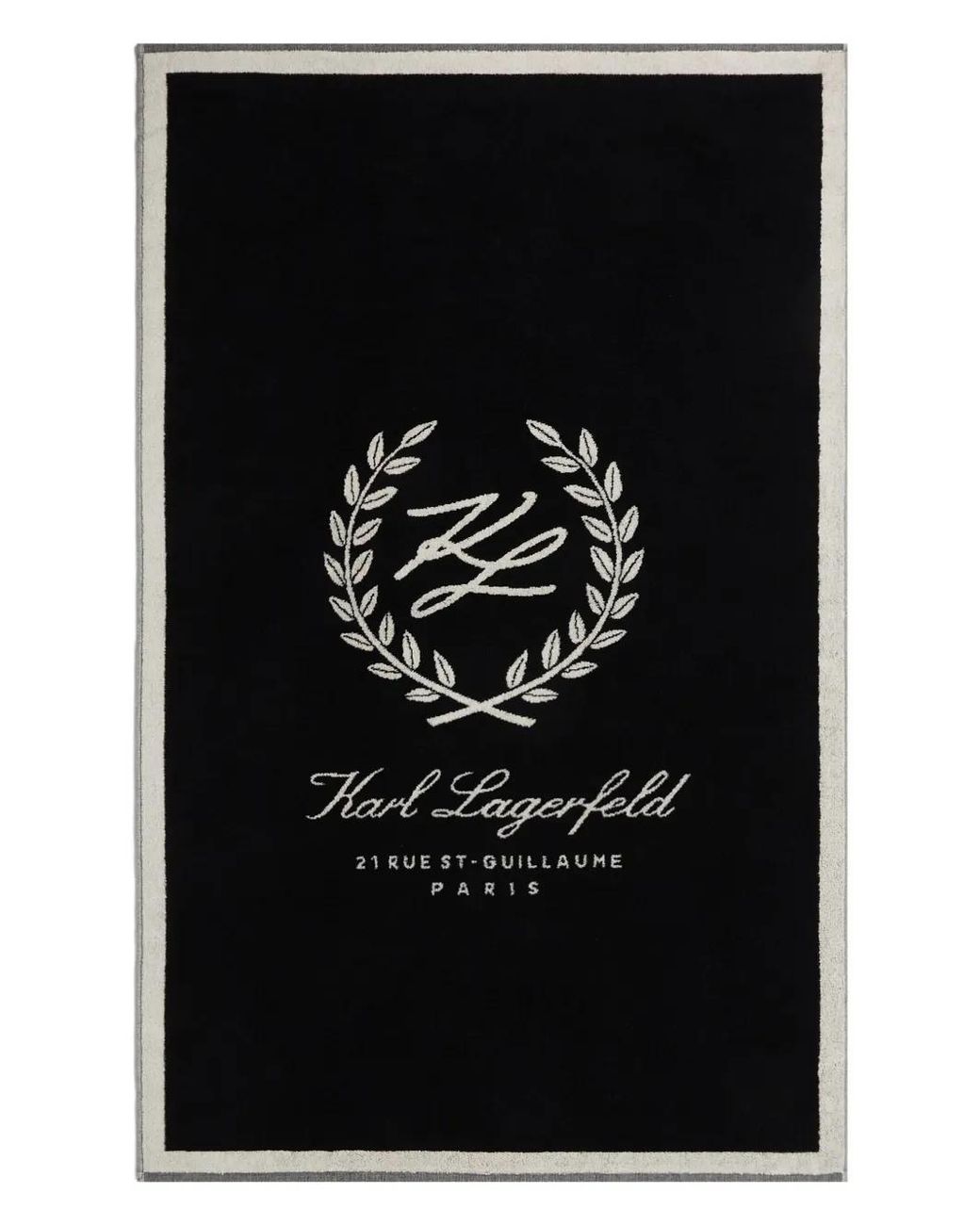 Karl Lagerfeld Black Crest Beach Towel