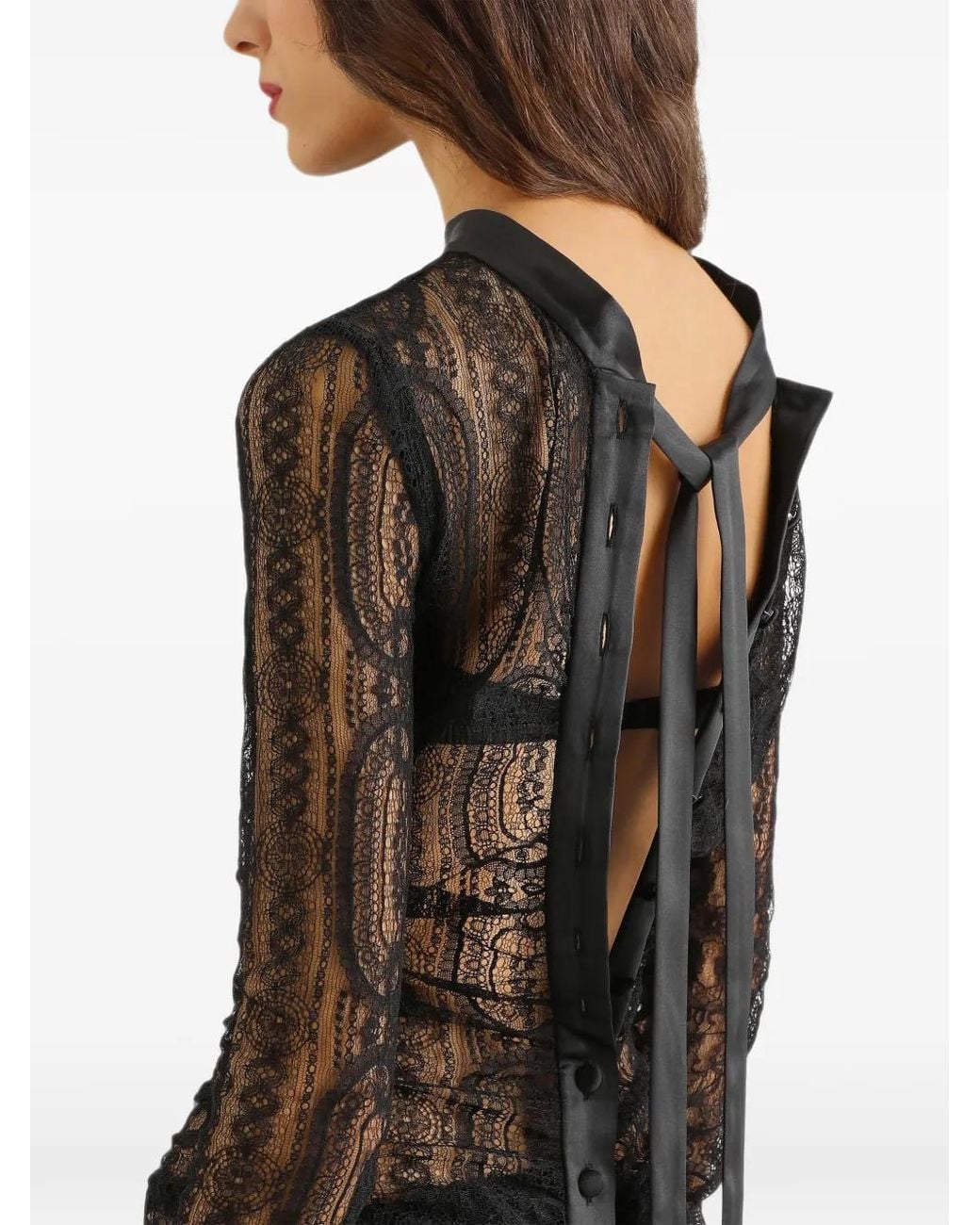 Dolce & Gabbana Black Chantilly-Lace Dress