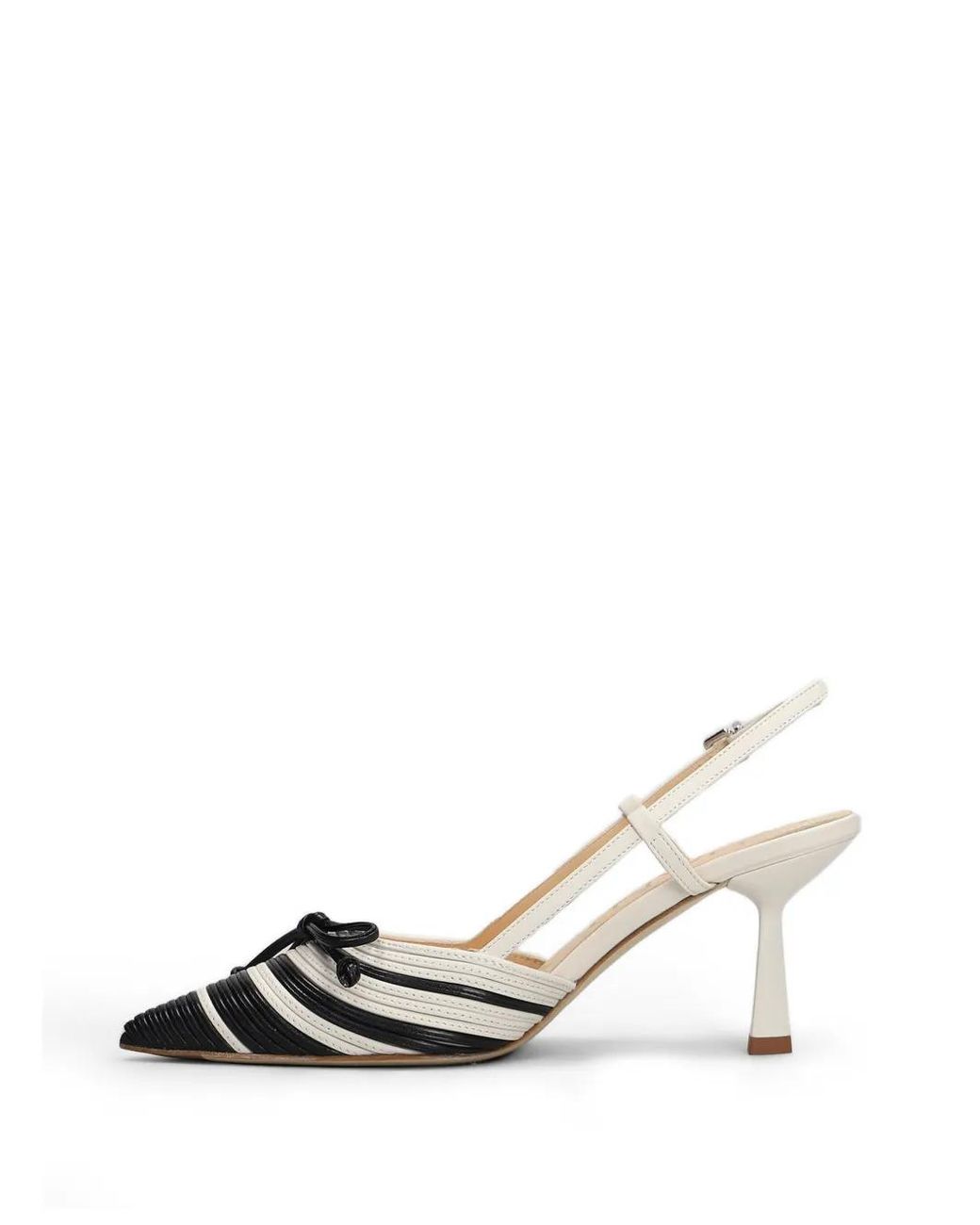 Chantal Metallic Striped Bow-Detail Pumps