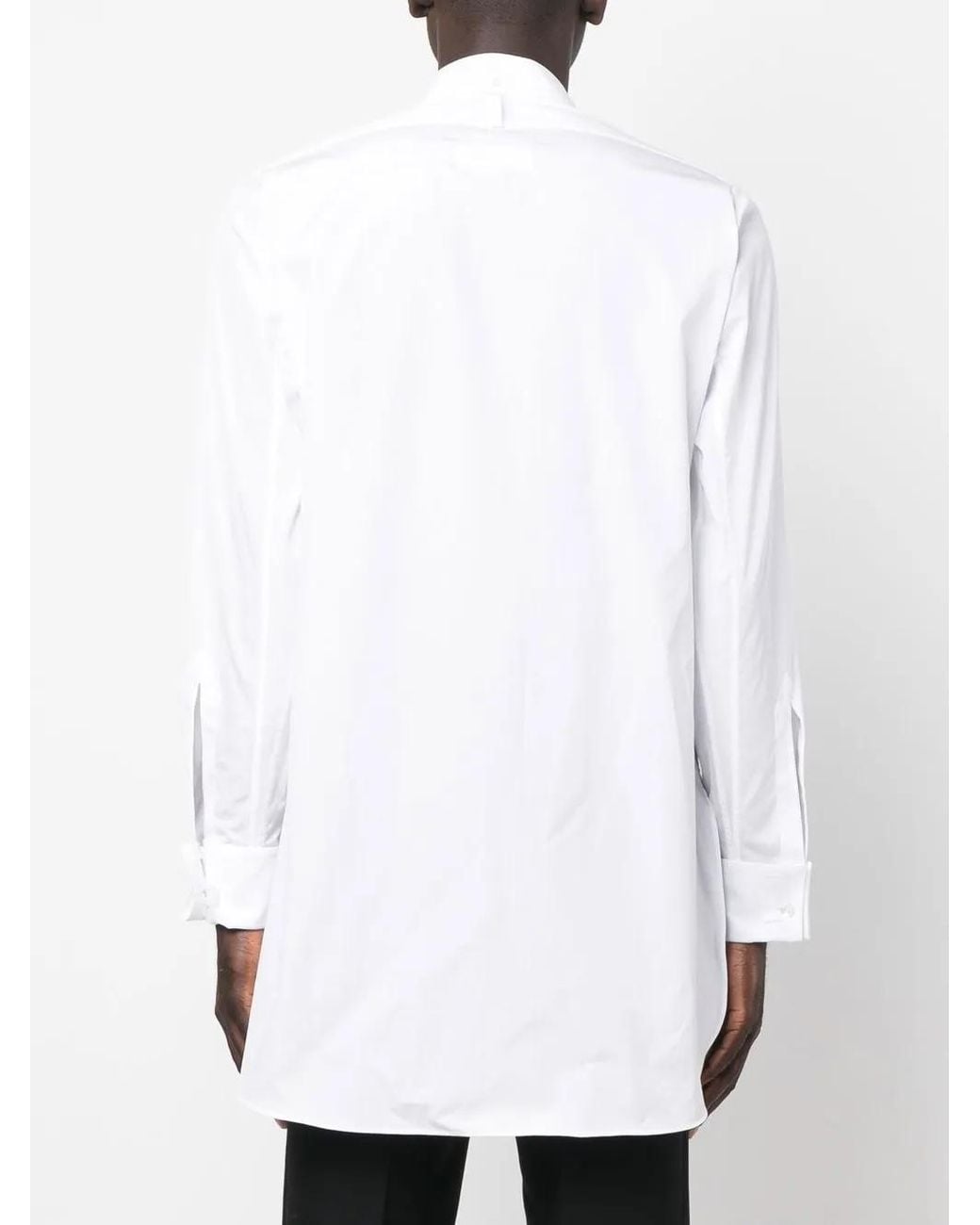 Maison Margiela White Longline Poplin Shirt for men