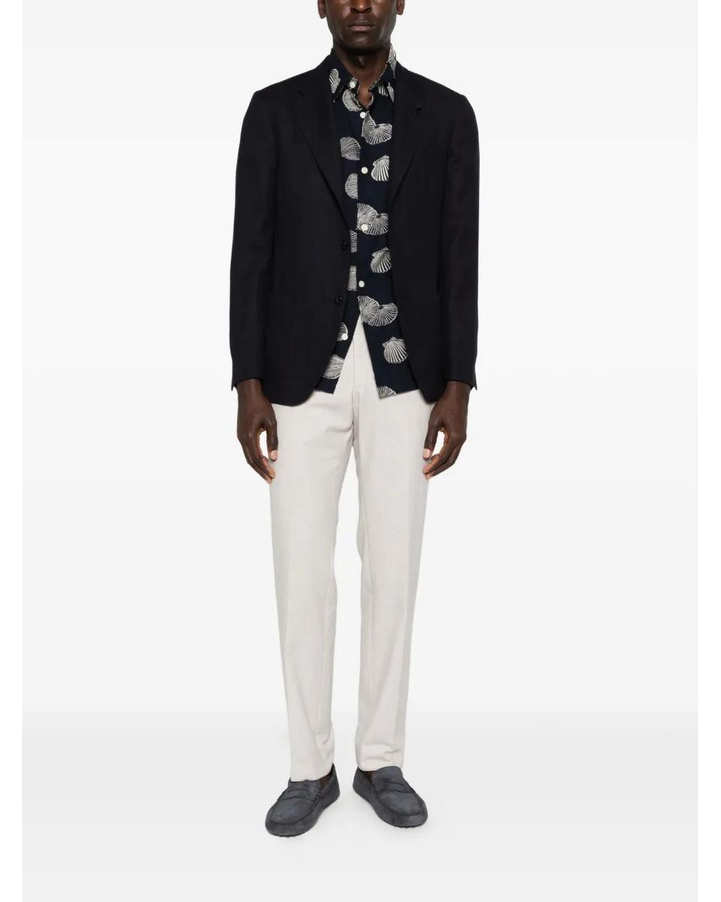 Lardini Blue Patch-Pocket Blazer for men