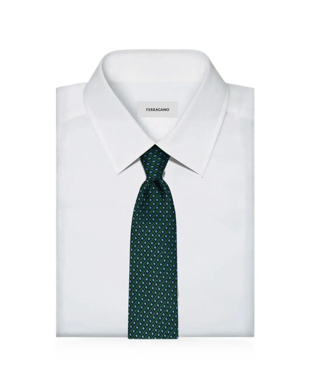 Ferragamo Green Jacquard Tie for men