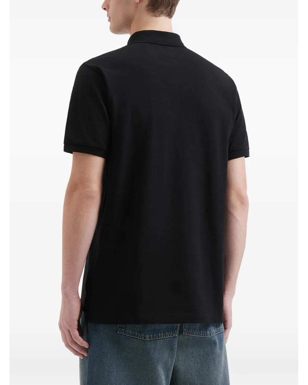 Izzue Black Appliqué Polo Shirt for men