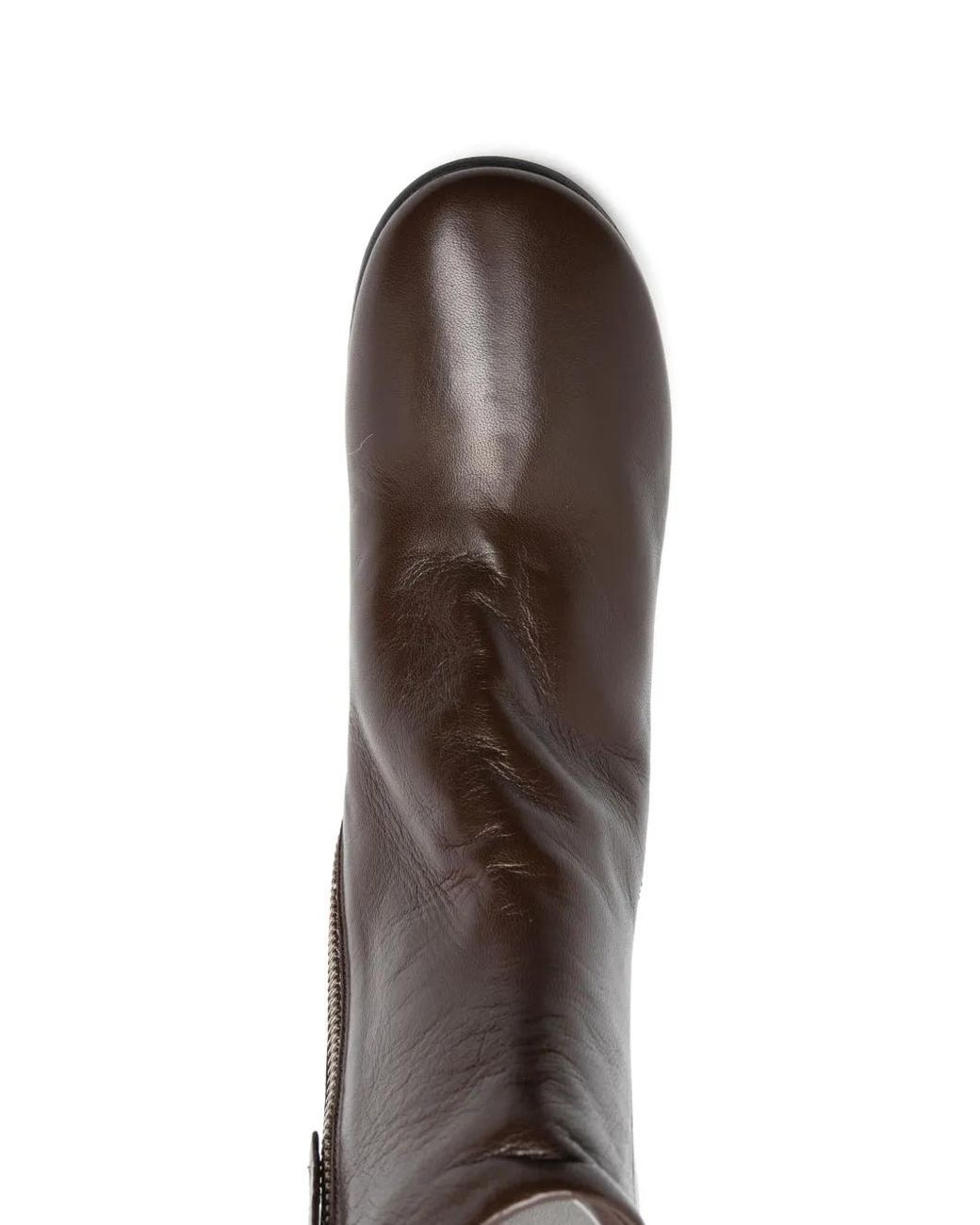 Pomme D ́Or Brown 65Mm Block-Heel Leather Ankle Boots