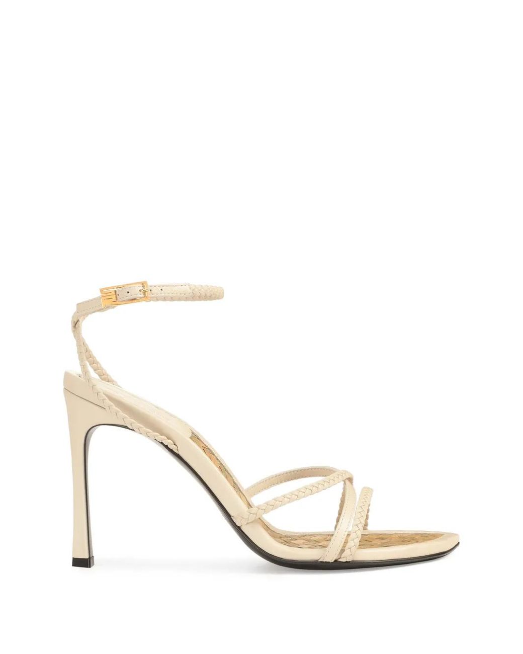 Sergio Rossi White Braid Leather Sandals