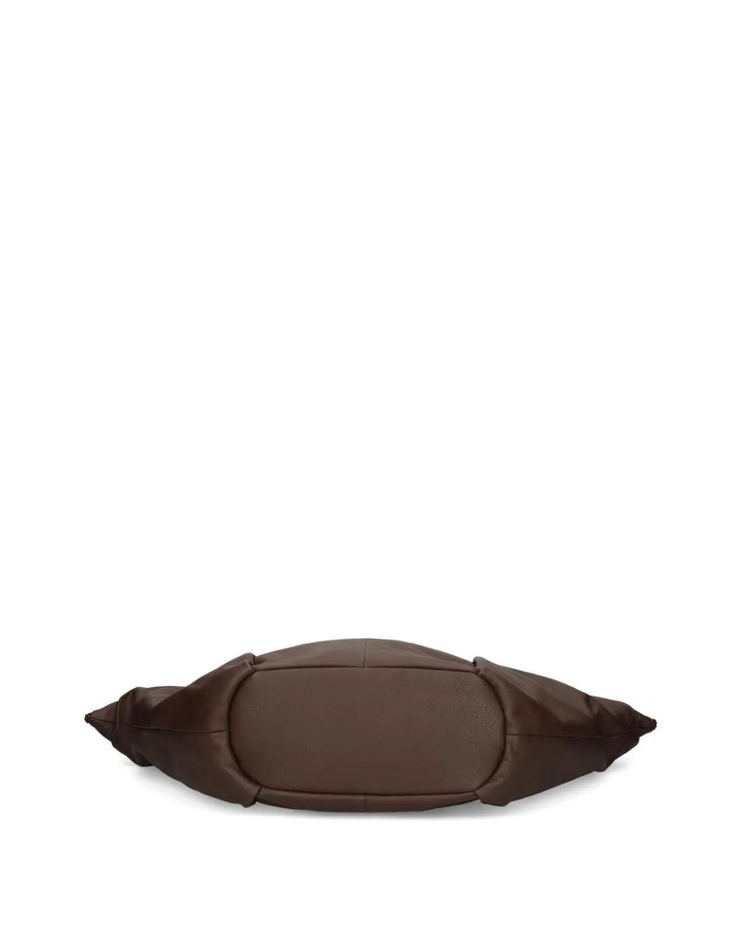 Vic Matié Brown Grained Leather Tote Bag