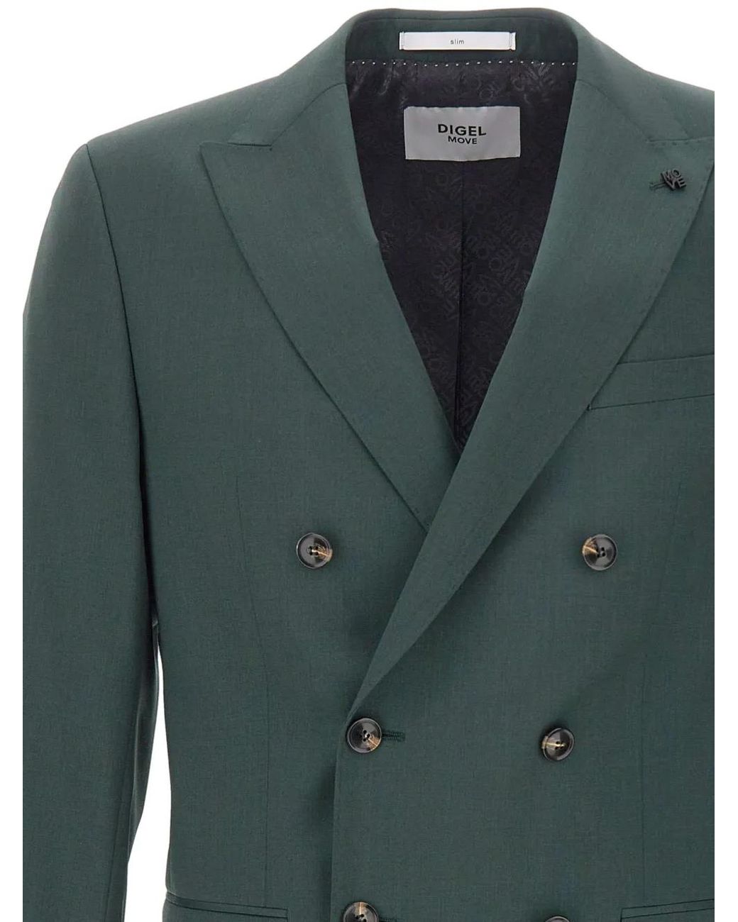 DIGEL Green Alfredo Double-Breasted Blazer for men