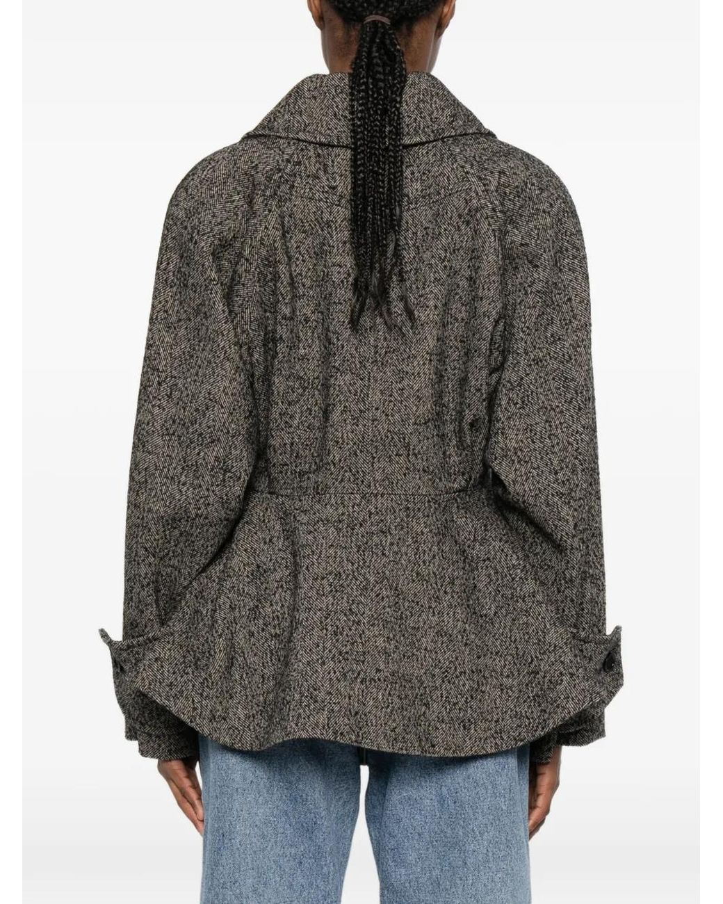 Chloé Green Double-Breasted Flared Jacket