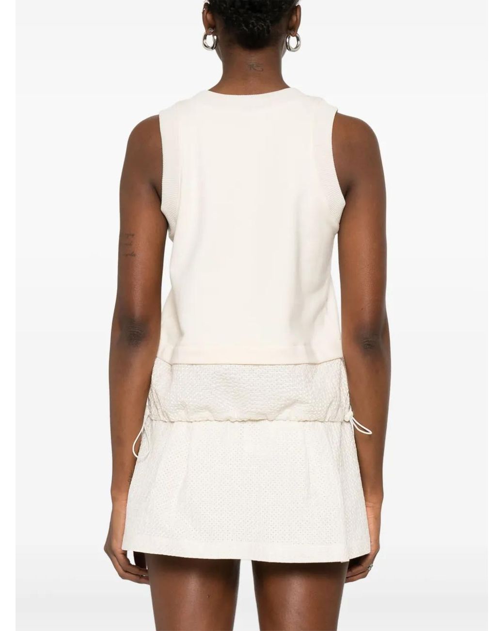 Moncler Natural Puff Sleeve Cotton T-Shirt