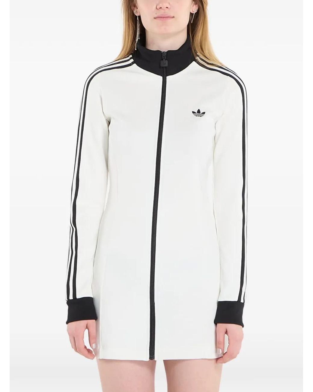 Adidas White Classic Long-Sleeved Mini Dress