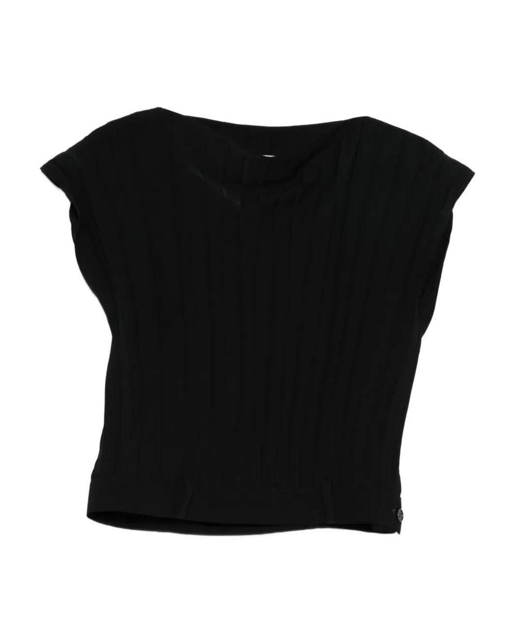 MM6 by Maison Margiela Black Ribbed Top