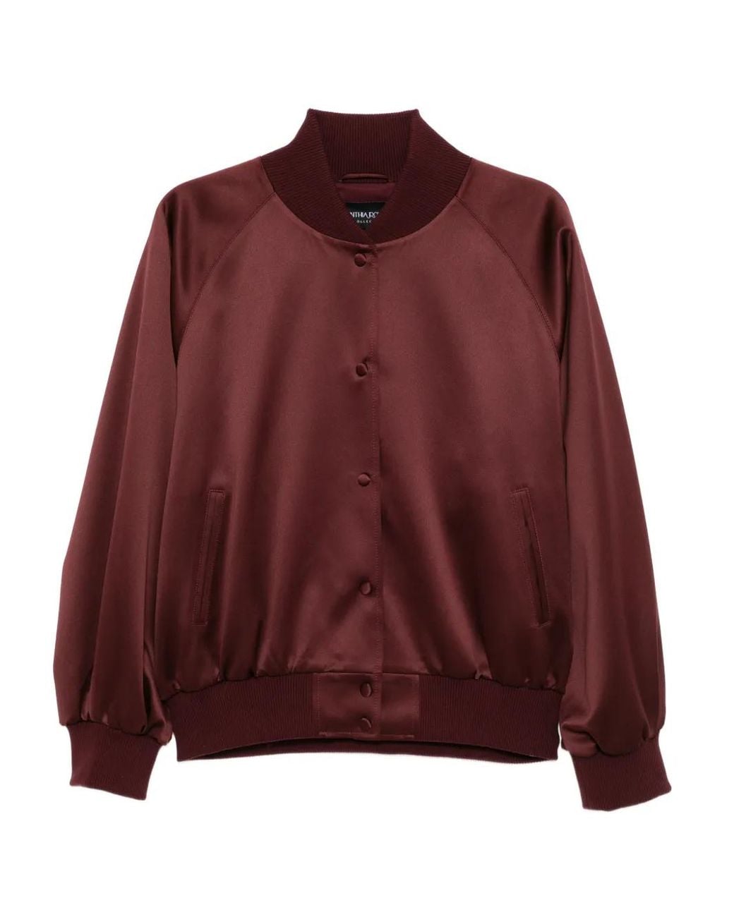 Cynthia Rowley Red Satin Bomber Jacket