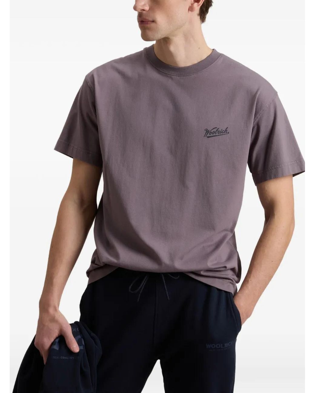 Woolrich Purple Logo T-Shirt for men