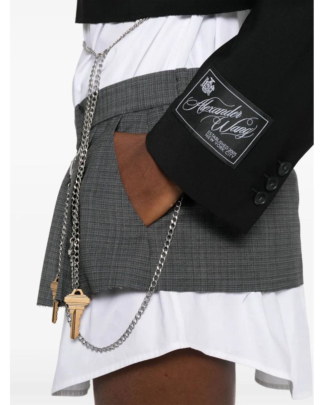 Alexander Wang Black Cropped-Jacke Mit Rundhalsausschnitt
