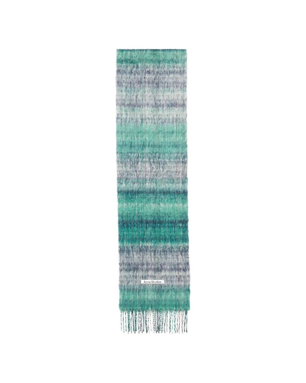 Acne Blue Fringed Mohair Scarf