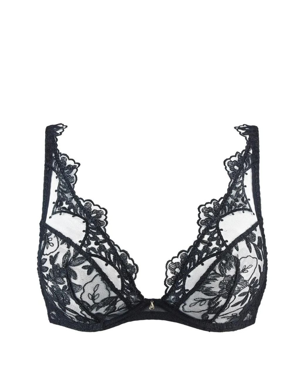 Aubade Black After Midnight Embroidered Triangle Bra