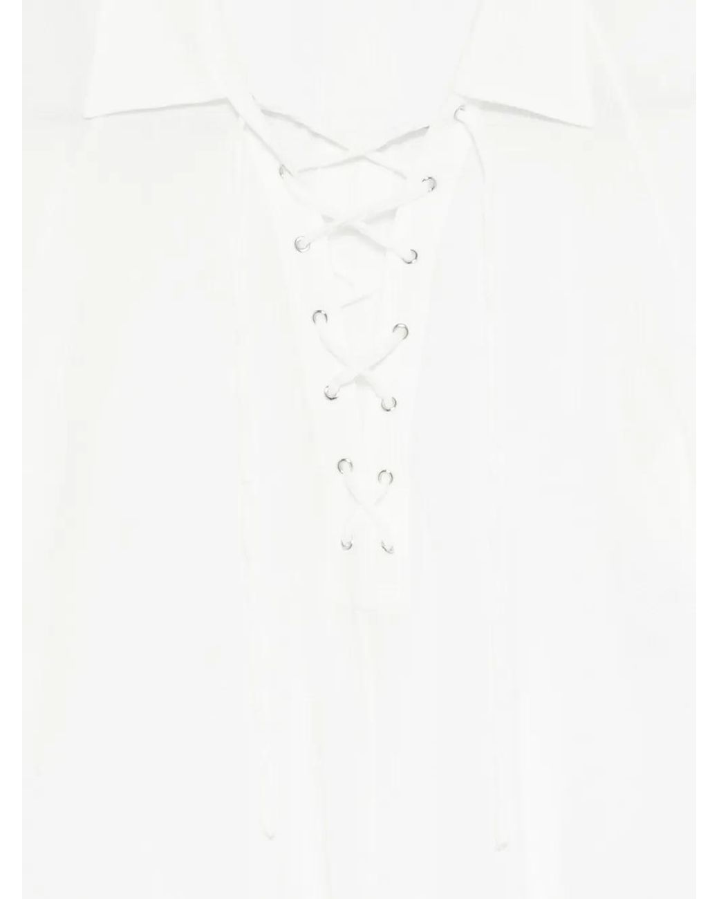 Barbara Bui White Lace-Up Blouse