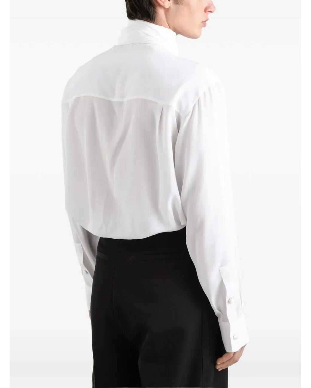 Dolce & Gabbana White Crêpe De Chine Silk Shirt for men