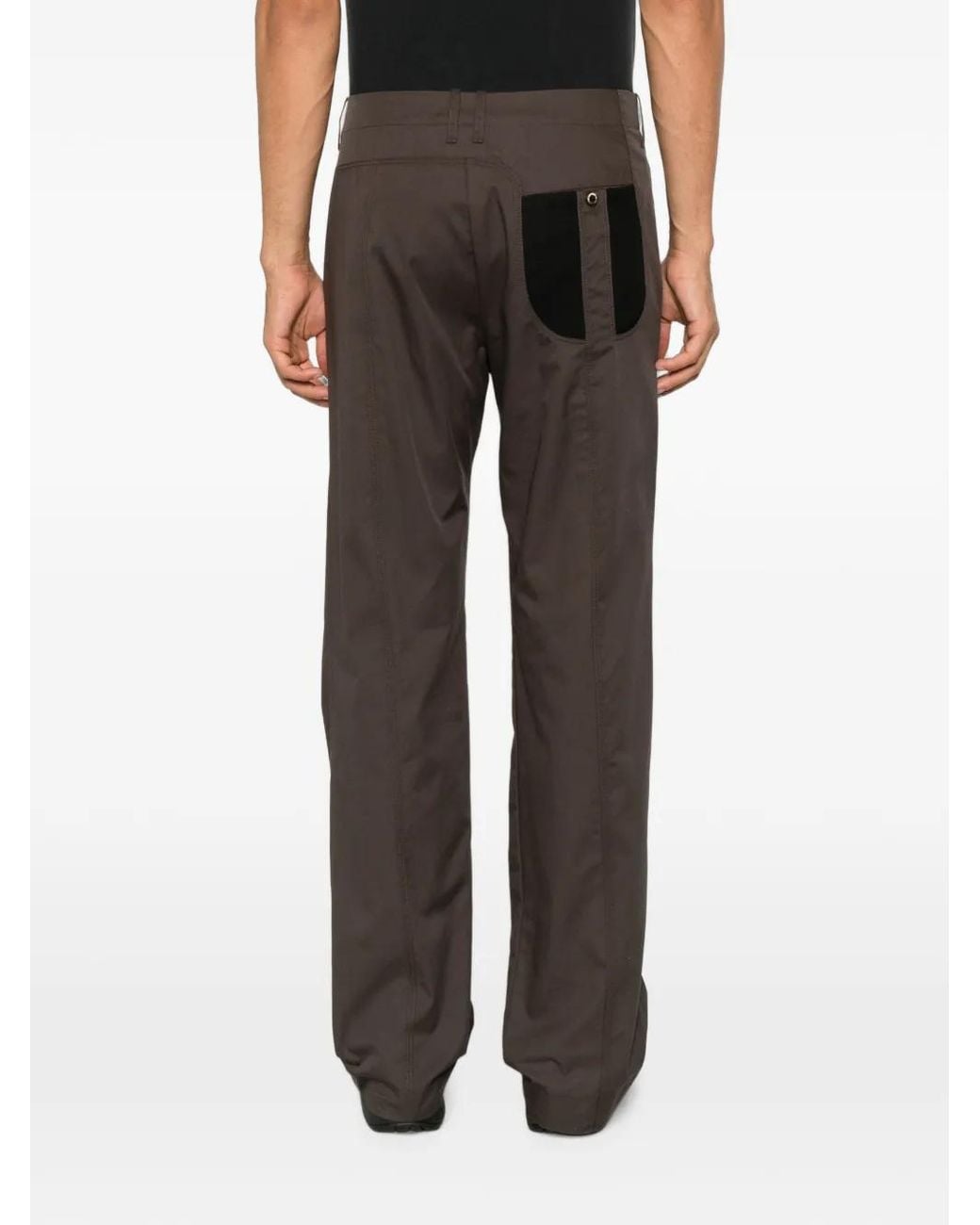 Kiko Kostadinov Gray Contrast-Panel Straight-Leg Trousers for men