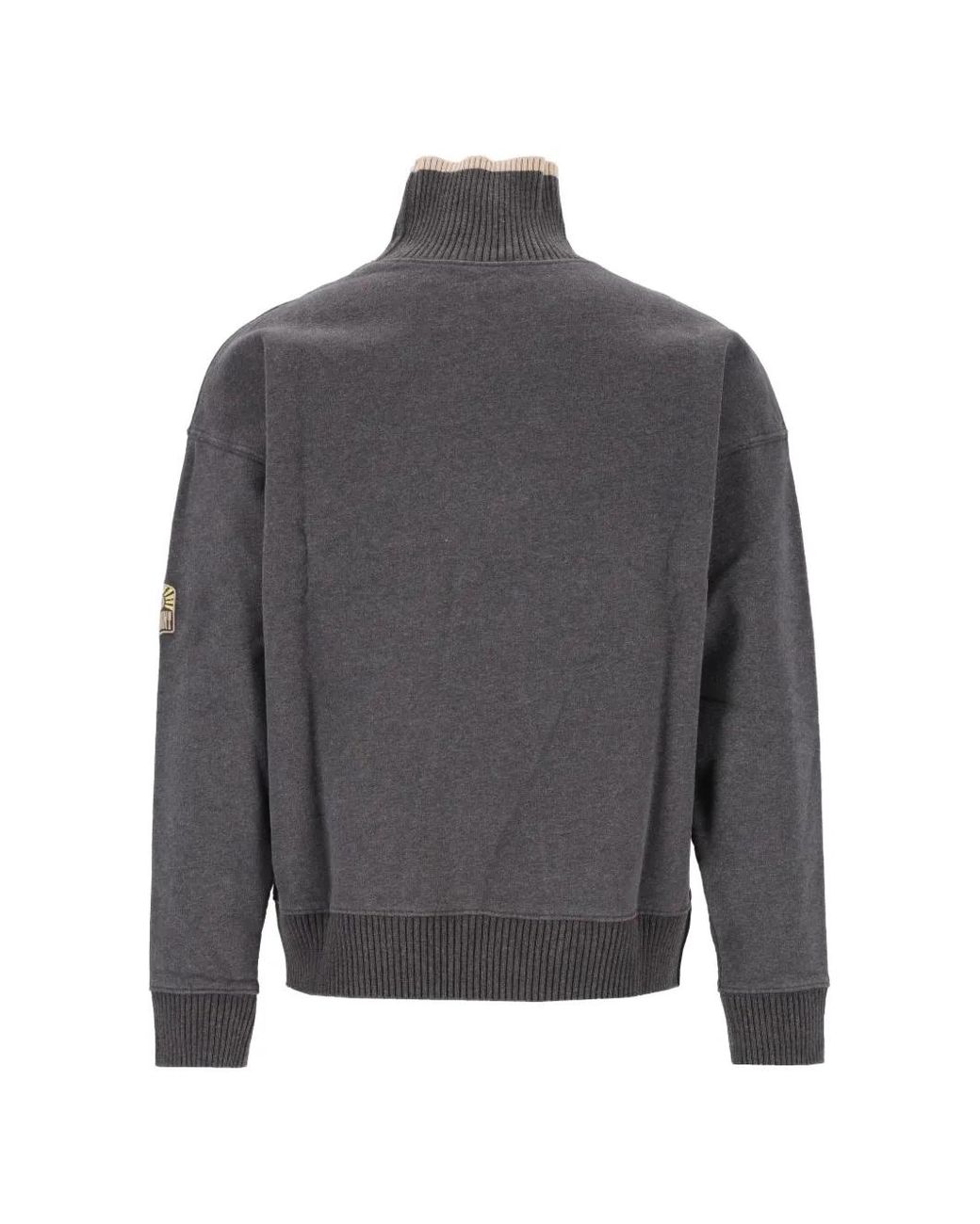 Isabel Marant Gray High-Neck Logo-Patch Sweater for men
