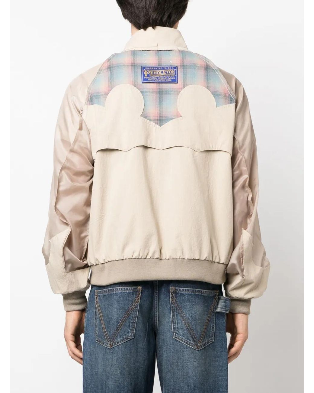 Maison Margiela Natural X Pendleton Yoke-Detail Bomber Jacket for men