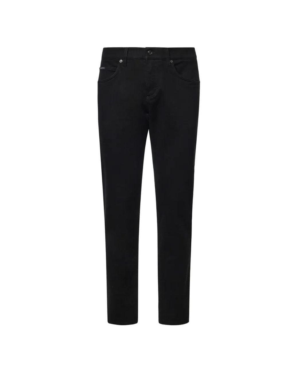 Dolce & Gabbana Black Logo-Plaque Jeans for men